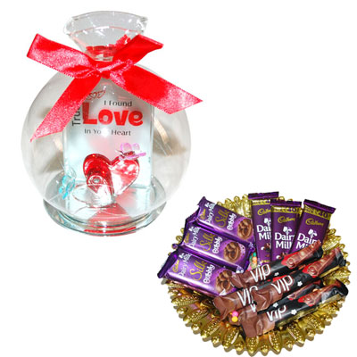 "Love Message in a Glass Jar -1603C-2-006, Choco Thali - Click here to View more details about this Product